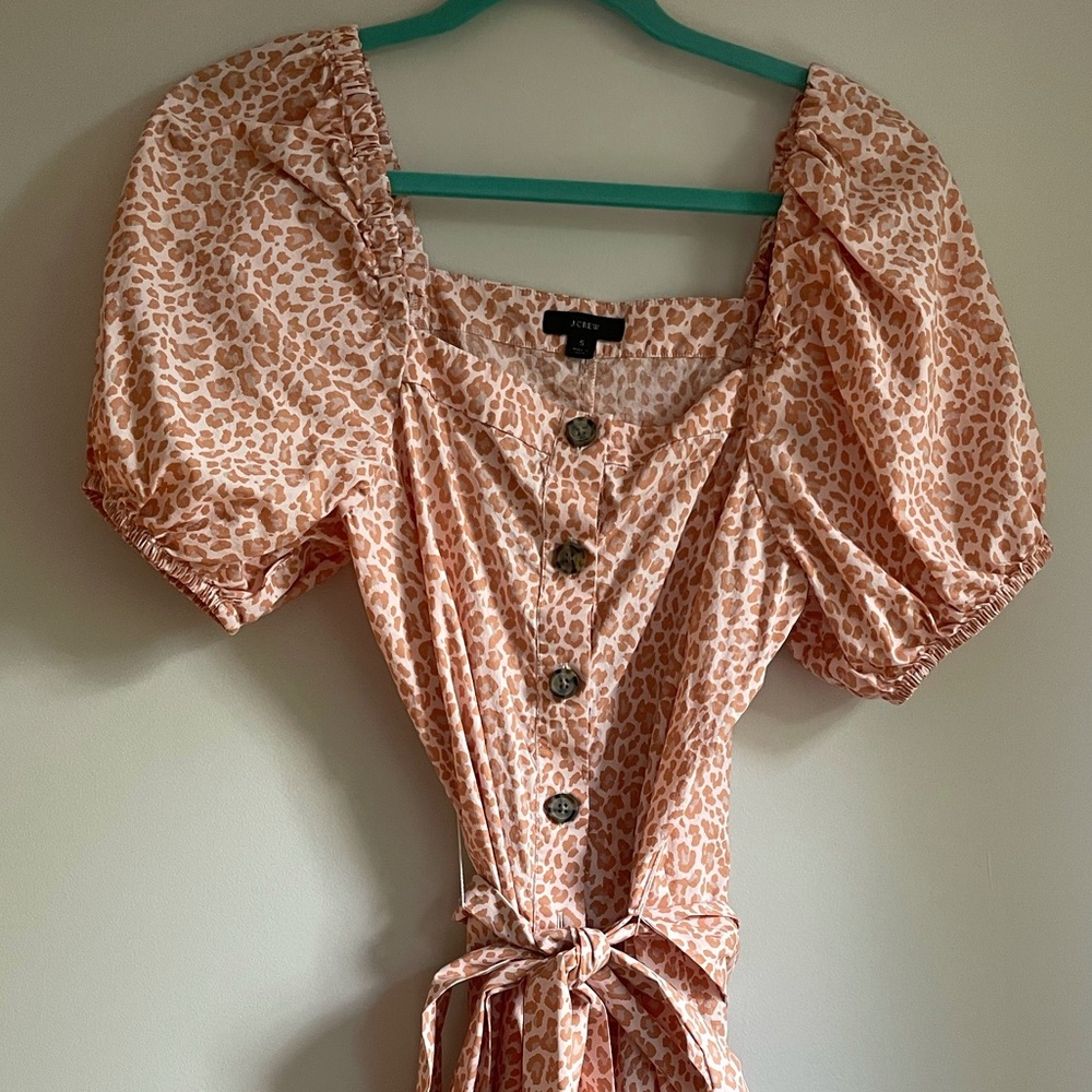 J. Crew Pink Leopard Sun Dress, Size Small